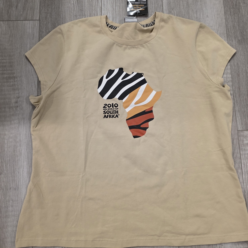 2010 FIFA World Cup South Africa Graphic T-Shirt Beige XL - Picture 2 of 8